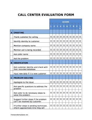 call center self study form.